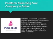 Swimming Pool Services in Dubai - PoolTech