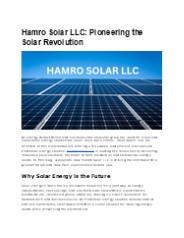 Affordable Solar Solutions by Hamro Solar LLC