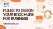 Rules to design your brochure for business