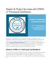 Master CPMAI v7 Training & Certification Today