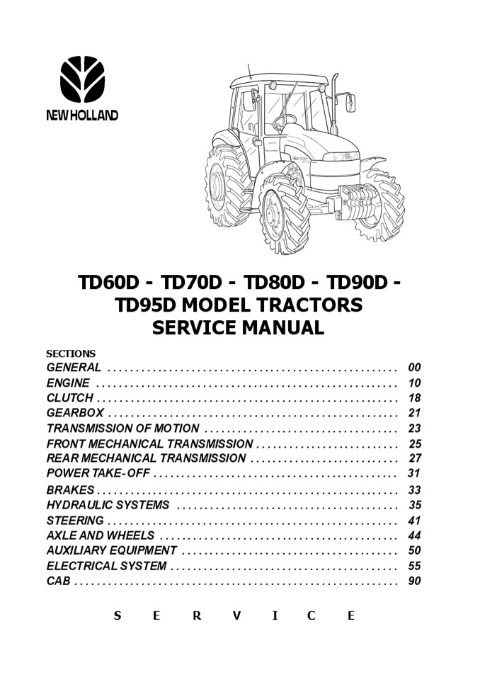 New Holland TD60D Tractor Service Repair Manual Instant Download