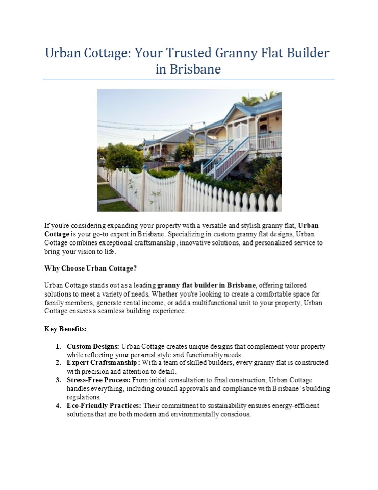 Granny flat brisbane