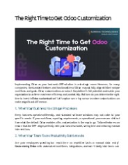 The Right Time to Get Odoo Customization
