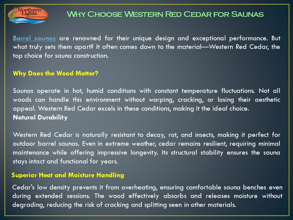 Why Choose Western Red Cedar for Saunas