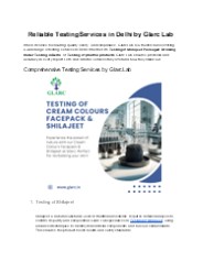 Reliable Testing Services in Delhi by Glarc Lab