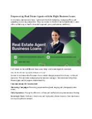 Small Business Loans For Real Agent Loans