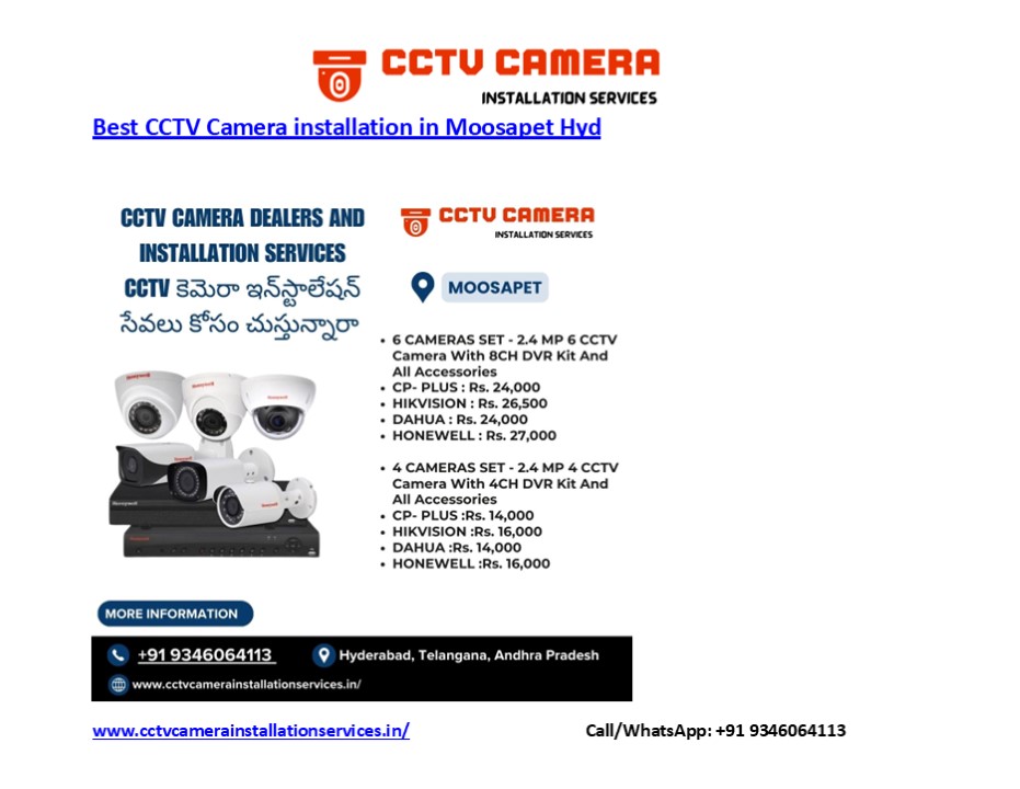 CCTV Camera installation Services in Moosapet Hyd
