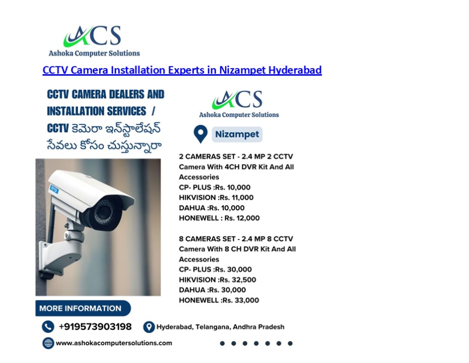 CCTV Camera Installation Experts in Nizampet Hyderabad