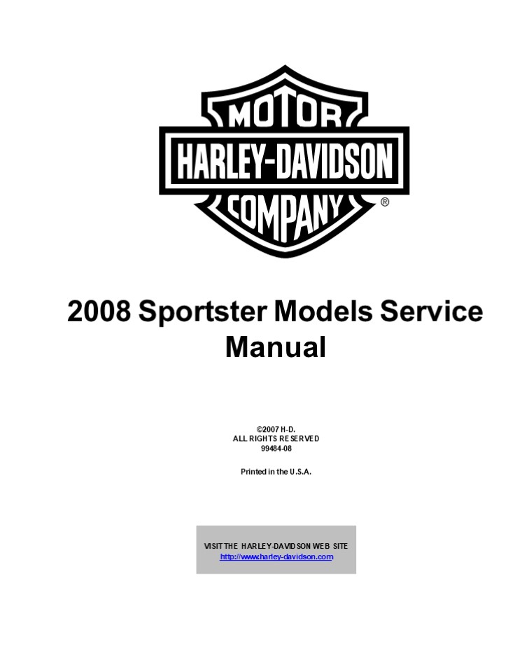 2008 Harley Davidson Sportster Service Repair Manual Instant Download