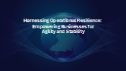 Operational Resilience - Business Continuity - Web Synergies