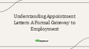 Letter of Appointment