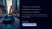 The Role of Hardware-Embedded Solutions in Autonomous Vehicles