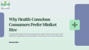 Why Do Health-Conscious Consumers Choose Miniket Rice?