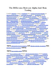 The Difference Between Alpha And Beta Testing