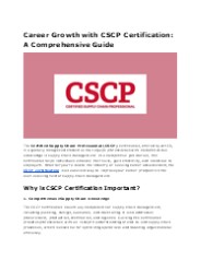 Boost Your Career with CSCP Certification