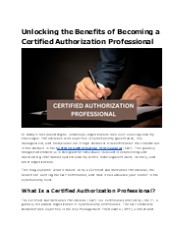 Certified Authorization Professional: Key to Cybersecurity