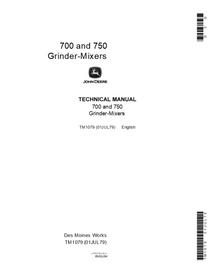 John Deere 700 Grinder-Mixers Service Repair Manual Instant Download (tm1079)