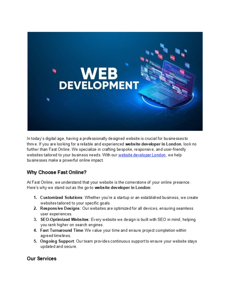 Website Developer London