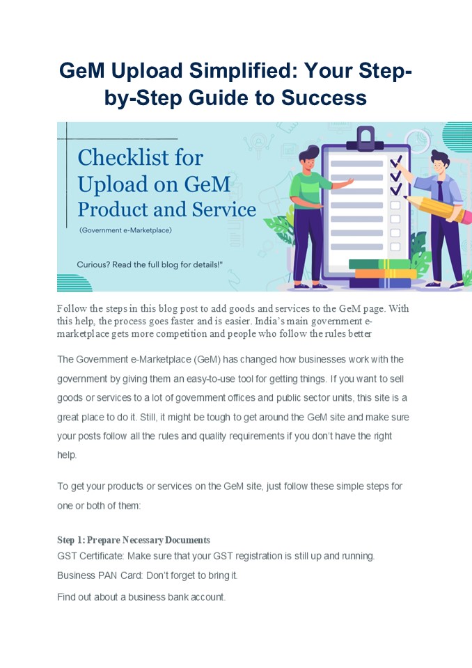 GeM Upload Simplified: Your Step-by-Step Guide to Success
