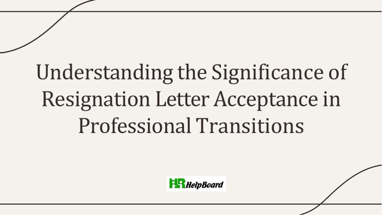 Resignation Acceptance Letter