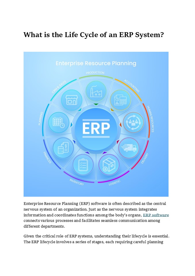 What is the Life Cycle of an ERP System?