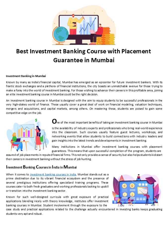 Best Investment Banking Course with Placement Guarantee in Mumbai