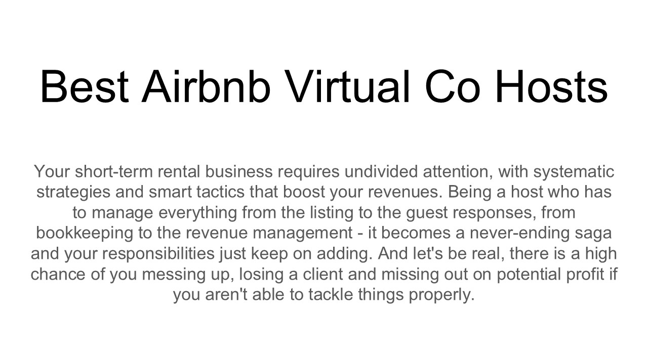 Best Airbnb Virtual Co Hosts