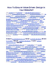 How To Ensure Value-Driven Design In Your Website?