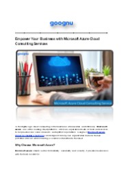 Goognu: Your Trusted Microsoft Azure Cloud Consulting Services Partner