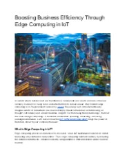 Boosting Business Efficiency Through Edge Computing in IoT