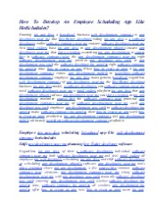 How To Develop An Employee Scheduling App Like HotSchedules?