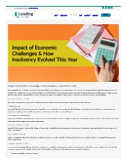 Impact of Economic Challenges & How Insolvency Evolved This Year