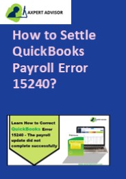 How to Settle QuickBooks Payroll Error 15240?