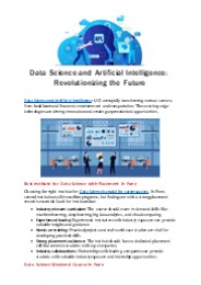 Data Science and Artificial Intelligence: Revolutionizing the Future