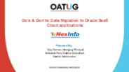 Do's & Don'ts Data Migration to Oracle SaaS Cloud applications _ OATUG