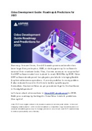 Odoo Development Guide: Roadmap & Predictions for 2025
