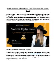 Weekend payday Loans Online