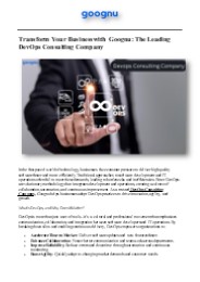 Goognu: Your Trusted Devops Consulting Company Partner