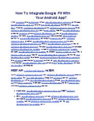 How To Integrate Google Fit With Your Android App?