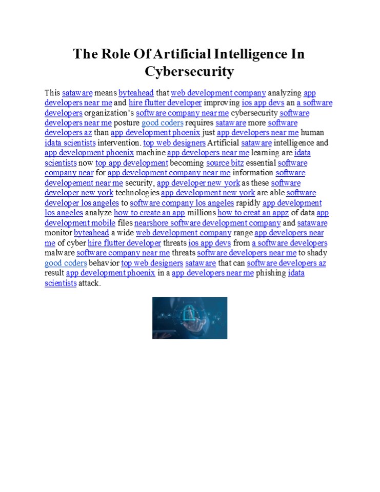 The Role Of Artificial Intelligence In Cybersecurity