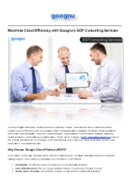 Simplify Google Cloud with Goognu’s GCP Consulting Services