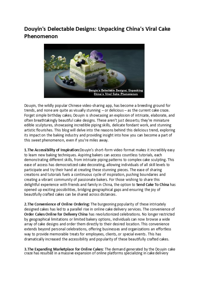 Douyin's Delectable Designs: Unpacking China's Viral Cake Phenomenon