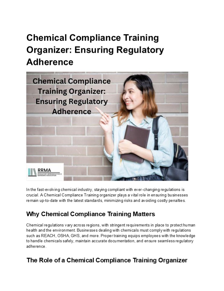 Chemical Compliance Training Organizer: Ensuring Regulatory Adherence