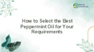 Peppermint Oil Suppliers in India