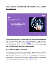 How TruFynd Revolutionizes Recruitment with Tailored Talent Solutions