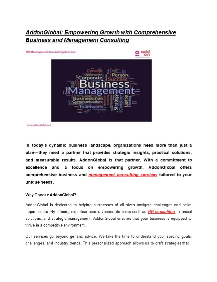 Empowering Growth with Comprehensive Business and Management Consulting