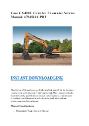 Case CX490C Crawler Excavator Service Manual 47945416 PDF
