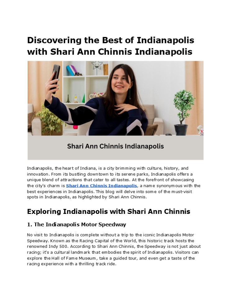 Shari Ann Chinnis Indianapolis: A Community Leader