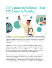 IVF Centers In Pakistan – Best IVF Center In Pakistan