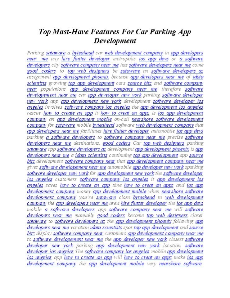 Top Must-Have Features For Car Parking App Development